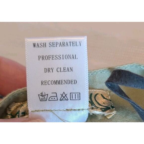 Criss Cross Sage Green & Black Lined Sleeveless Sundress, Size Small - Picture 8 of 11